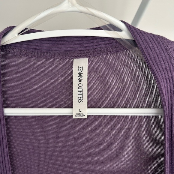 Zenana Outfitters Purple Button-Down Cardigan - Picture 4 of 6